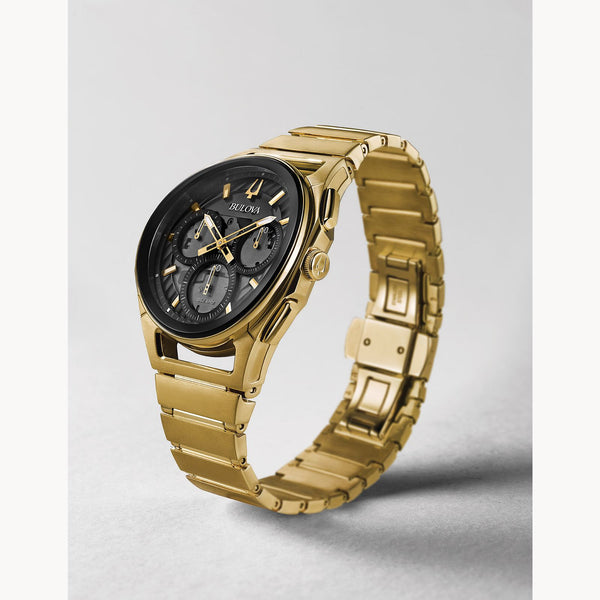 Bulova Gold Watch with Black Dial
