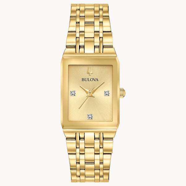 Bulova Quadra - Gold Tone Stainless Steel Watch