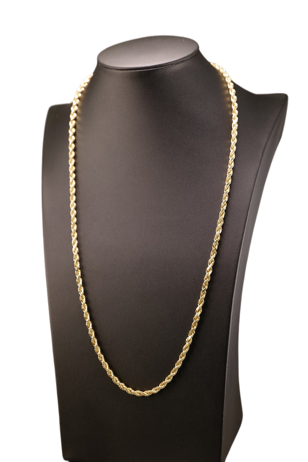4mm Solid Rope Gold Chain